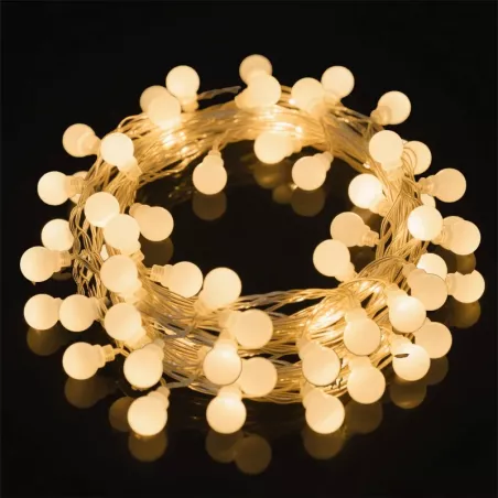 Girlanda świetlna 50 ciepłych kulek 5m lampki na taras balkon choinkę - 8433325381486