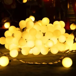 Girlanda świetlna 50 ciepłych kulek 5m lampki na taras balkon choinkę - 8433325381486