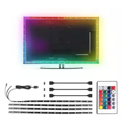Taśma led RGB 4x0,5m komplet do podświetlenia telewizora usb tv - 8433325203764