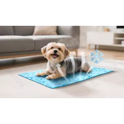 Mata chłodząca L 90x50cm dla psa lub kota żelowa z nadrukiem w krople - 8719138228140