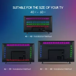 Taśma led RGB 4x0,5m komplet do podświetlenia telewizora usb tv - 8433325203764