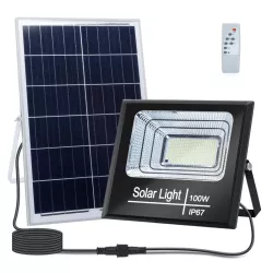 Naświetlacz solarny LED z panelem słonecznym 100W 1100lm 6500K IP67 - 8433325211899