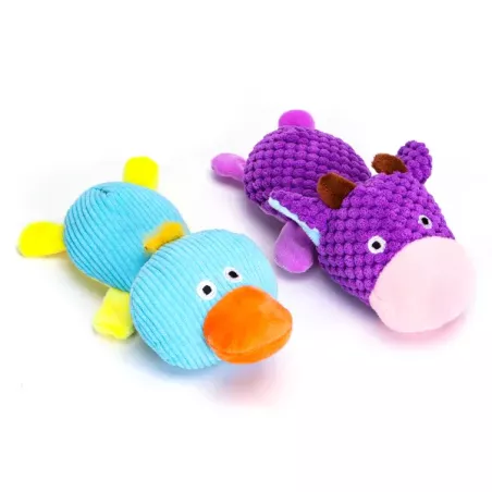 Pluszowa zabawka krówka lub kaczka 22 cm gryzak dla psa z piszczałką - 8719138039999