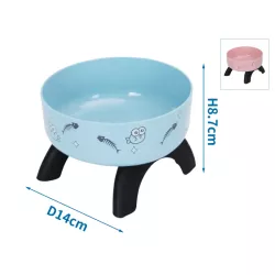 Plastikowa podwyższona miska dla kota 300ml z nadrukami z kreskówek - 8719138143238