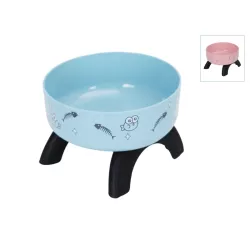 Plastikowa podwyższona miska dla kota 300ml z nadrukami z kreskówek - 8719138143238