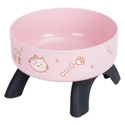 Plastikowa podwyższona miska dla kota 300ml z nadrukami z kreskówek - 8719138143238