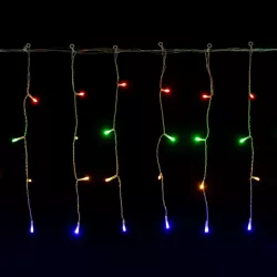 Kurtyna świetlna 10x0.4m 200 lampek RGBY led w 50 soplach 8 trybów - 8433325381141