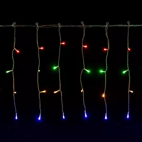 Kurtyna świetlna 10x0.4m 200 lampek RGBY led w 50 soplach 8 trybów - 8433325381141