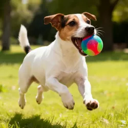 Świecąca piłka dla psa 6.5 cm LED Interaktywna trzy kolorowa zabawka - 8719138051205