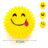 Piłka dla psa świecąca emotka 7 cm zabawka piłeczka led z kolcami - 8719138051137