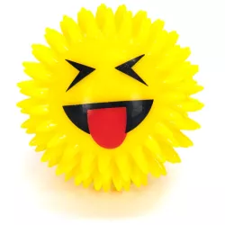 Piłka dla psa świecąca emotka 7 cm zabawka piłeczka led z kolcami - 8719138051137