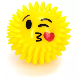 Piłka dla psa świecąca emotka 7 cm zabawka piłeczka led z kolcami - 8719138051137