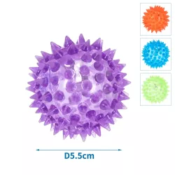 Świecąca odbijająca się piłka LED z kolcami jeżyk 5.5 cm do zębów - 8719138044870