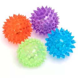 Świecąca odbijająca się piłka LED z kolcami jeżyk 5.5 cm do zębów - 8719138044870