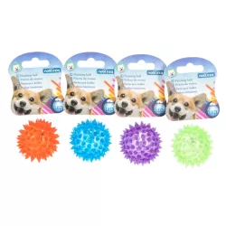 Świecąca odbijająca się piłka LED z kolcami jeżyk 5.5 cm do zębów - 8719138044870