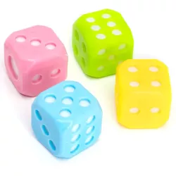 Świecąca kostka LED zabawka dla psa około 4 cm gumowa zabawka gryzak - 8719138051144