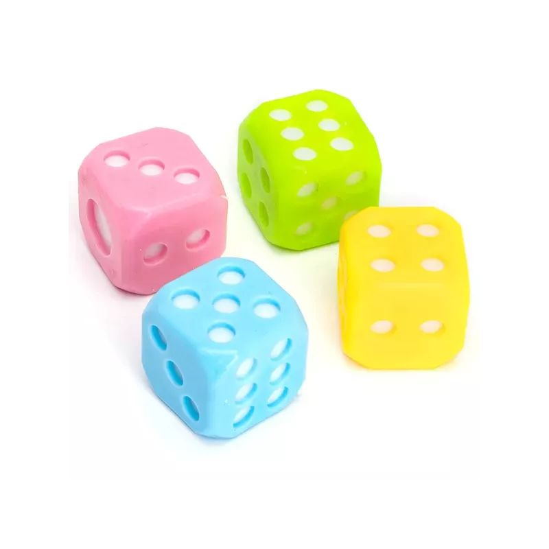 Świecąca kostka LED zabawka dla psa około 4 cm gumowa zabawka gryzak - 8719138051144