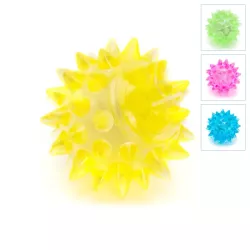 Jeżyk 3.8 cm świecąca odbijająca się piłka LED z kolcami do zębów - 8719138051120