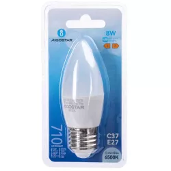 Żarówka LED 8W/230V 6500K 710lm świecowa C37 E27 barwa biała zimna - 8433325223403