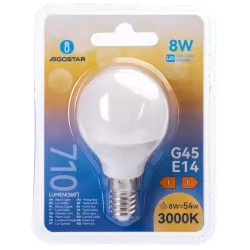Żarówka 8W E14 G45 710lm biała ciepła 3000K mała mleczna kulka - 8433325223441
