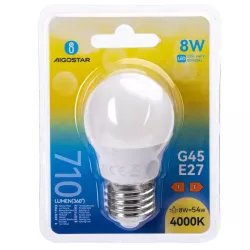 Żarówka 8W E27 G45 710lm biała neutralna 4000K mała mleczna kulka - 8433325223489
