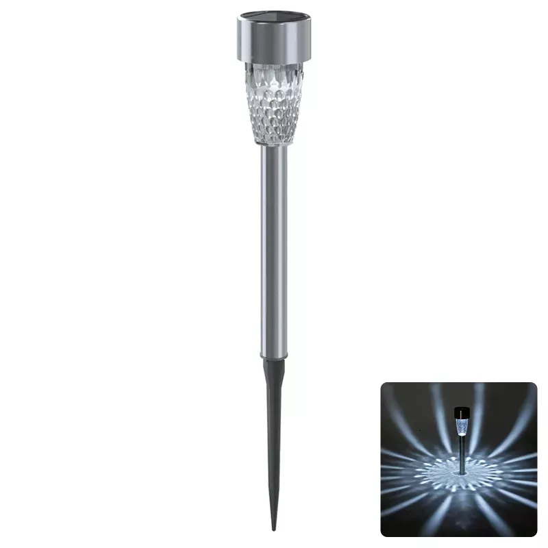 Lampka solarna wbijana z metalu biała zimna 6500K wymiary 295/45mm - 8433325224196