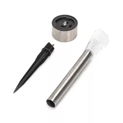 Lampka solarna skośny wzór wbijana do trawników zimna wysokość 28cm - 8433325224202