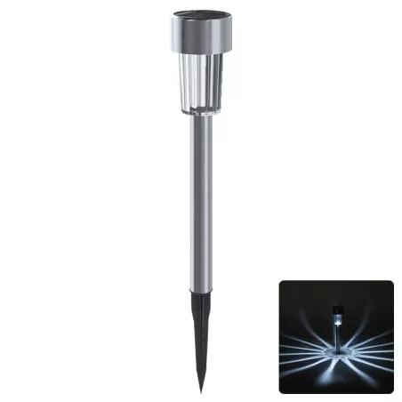 Lampa solarna ogrodowa LED ze stali nierdzewnej prosta Ambientowa - 8433325224219