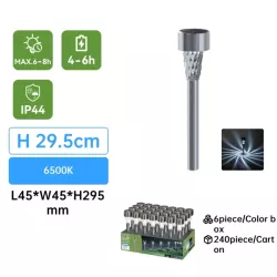 Lampka solarna skośny wzór wbijana do trawników zimna wysokość 28cm - 8433325224202