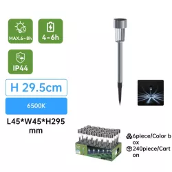 Lampa solarna ogrodowa LED ze stali nierdzewnej prosta Ambientowa - 8433325224219
