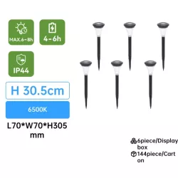 Lampa ogrodowa solarna LED cienki słupek 30 cm z tworzywa sztucznego - 8433325346355