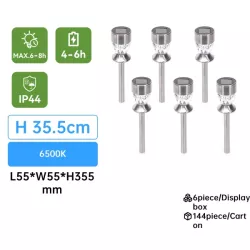 Lampka ogrodowa chłodny diament 5.5x35cm solarna ze stali nierdzewnej - 8433325346324