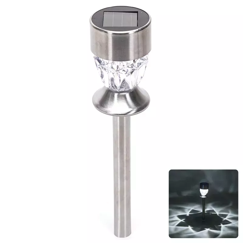 Lampka ogrodowa chłodny diament 5.5x35cm solarna ze stali nierdzewnej - 8433325346324