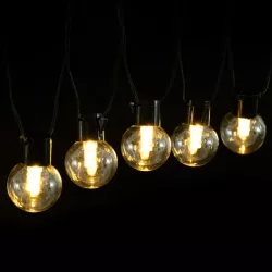 Girlanda solarna z kulkami G50 długość 10 m 20 białych ciepłych bąbli - 8433325329198