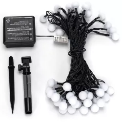 Girlanda ogrodowa solarna 50 RGBY kolorowe mleczne małe kulki dł. 10m - 8433325300951