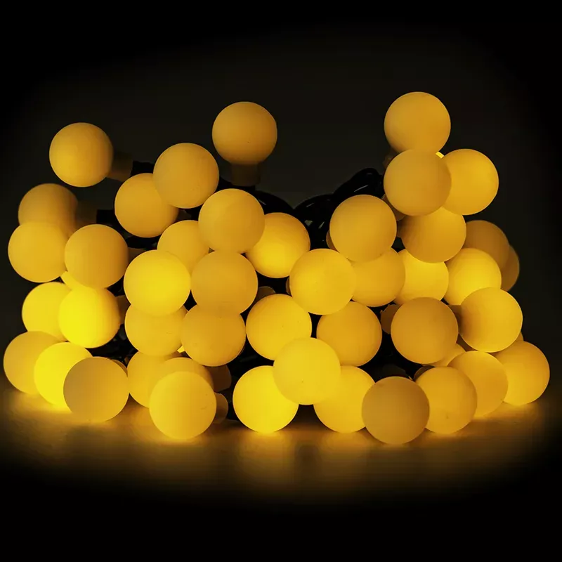 Girlanda ogrodowa solarna 50 białe ciepłe mleczne małe kulki dł. 10m - 8433325300937