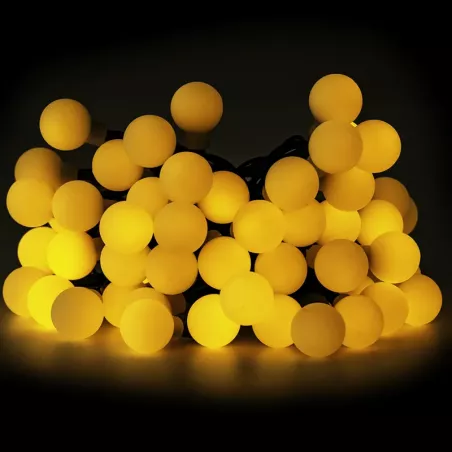 Girlanda ogrodowa solarna 50 białe ciepłe mleczne małe kulki dł. 10m - 8433325300937