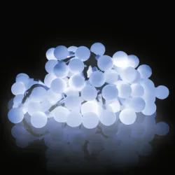 Girlanda ogrodowa solarna 50 białe chłodne mleczne małe kulki dł. 10m - 8433325300944