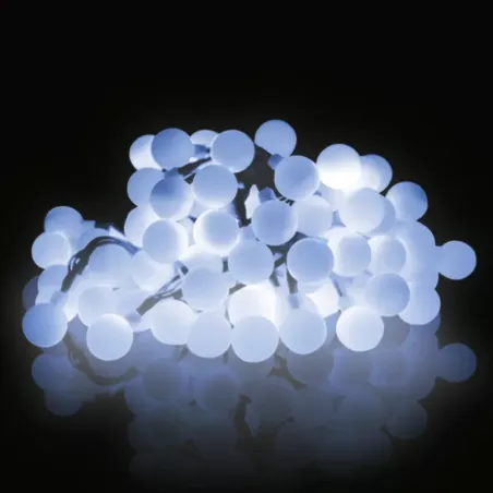 Girlanda ogrodowa solarna 50 białe chłodne mleczne małe kulki dł. 10m - 8433325300944