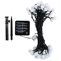 Girlanda ogrodowa solarna 50 białe chłodne mleczne małe kulki dł. 10m - 8433325300944