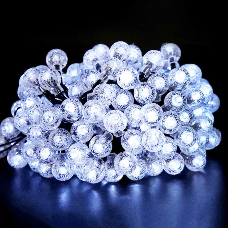 Girlanda solarna taśma świetlna kryształowe bąbelki zimna biel 2m+10m - 8433325300975