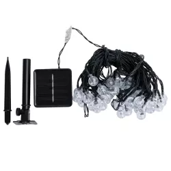 Girlanda solarna taśma świetlna kryształowe bąbelki zimna biel 2m+10m - 8433325300975