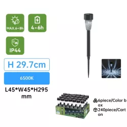 Lampa ogrodowa 29cm solarna LED z tworzywa sztucznego z wzorem fasoli - 8433325224165