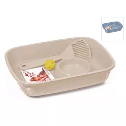 Wyprawka dla kota zestaw kuweta z miską szufelką piłeczką 37x27x8.5cm - 8719138144129