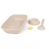 Wyprawka dla kota zestaw kuweta z miską szufelką piłeczką 37x27x8.5cm - 8719138144129