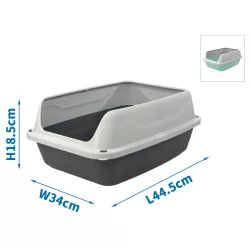 Kuweta dla kota z ramką i łopatką do żwirku wymiary 44.5x34x18.5cm - 8719138144136