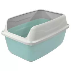 Kuweta dla kota otwarta z ramką i łopatką do żwirku wymiary 56x40x30cm - 8719138144150