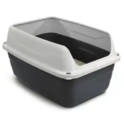 Kuweta dla kota otwarta z ramką i łopatką do żwirku wymiary 56x40x30cm - 8719138144150