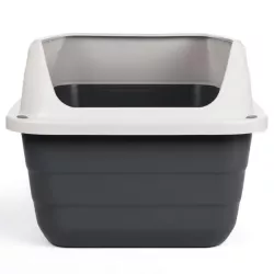 Kuweta dla kota otwarta z ramką i łopatką do żwirku wymiary 56x40x30cm - 8719138144150