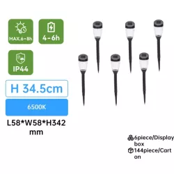 Lampa ogrodowa gwiazda solarna LED 34 cm wbijana z tworzywa sztucznego - 8433325346362